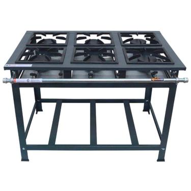 Imagem de Fogão Industrial 6 Bocas Alta Pressão de Piso P5 Metalfour