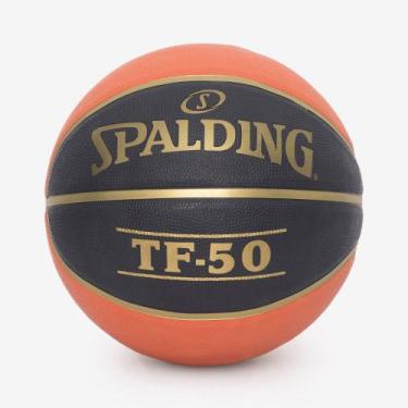 Bola de Basquete Spalding React TF-250 Tam 7 Laranja e Preta 
