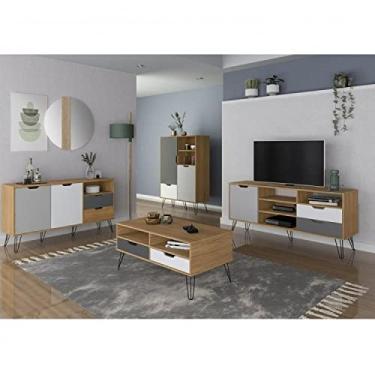 Imagem de Conjunto Sala de Estar Rack para TV até 55 Polegadas Buffet Bar e Mesa de Centro Estocolmo