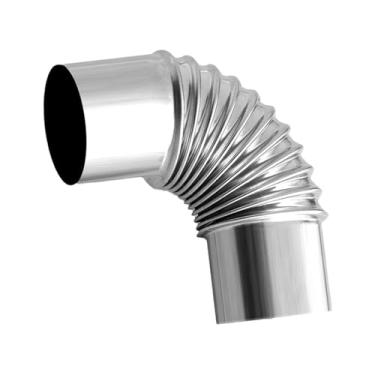 Imagem de Esquirla Tubo de escape aquecedor de cotovelo, peças de ventilação de aço inoxidável, tubo de extensão de combustão, tubo de chaminé para tubo de barraca, 50MM