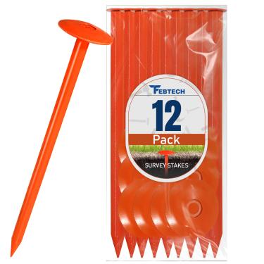 Imagem de FEBTECH - Marcador de tanque séptico - 5,8 cm x 17,78 cm - Marcadores de linha de propriedade adequados para proteger sua fossa séptica e limites de propriedade com estacas de levantamento sólidas e