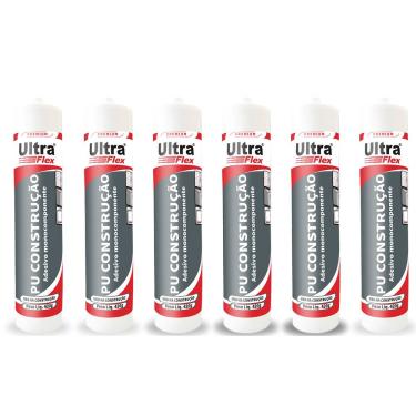 Imagem de Kit 6 Selante Vedante Poliuretano PU Ultraflex Bege Bisnaga 400g ITW