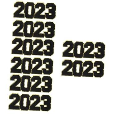 Imagem de STOBOK 8 Conjuntos 2023 Adesivos De Pano Números Remendos Chenille Número Remendos 2023 Apliques Reparando Patches 2023 Remendo Número Ferro Em Remendos Numéricos Apliques Em Mochila
