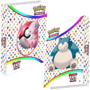 Imagem de Pasta Fichário Álbum PokéMon Escarlate e Violeta 151 Mew Snorlax 4 Argolas Capa Dura com 10 folhas 9 bolsos para Cards Cartas