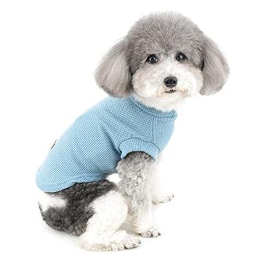 Imagem de Zunea Camisas para cães pequenos menina menino colete de verão camisetas algodão macio roupas de filhote de cachorro regata sem mangas vestuário animal de estimação cachorro gatos camiseta chihuahua