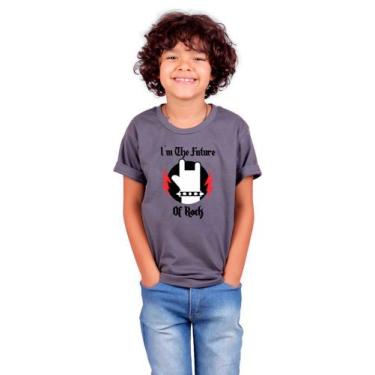 Imagem de Camiseta Infantil Futuro Do Rock Chumbo - Art Rock