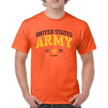 Imagem de Camiseta masculina licenciada do exército dos Estados Unidos do exército dos EUA Veterano DD 214 Patriotic Armed Forces Gear, Laranja, G