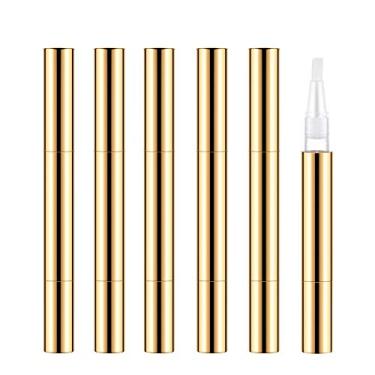 Imagem de Lil Ray Caneta de óleo de unha vazia de 3 ml com escova, caneta torcida para clareamento dental, recipiente de brilho labial em gel, tubo líquido para crescimento de cílios, Ouro/6 peças, 3ML/6PCS