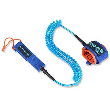 Imagem de LINGVUM Coleira de SUP enrolada premium para prancha de pá de pé, alça de pulso, correia para prancha de surfe para paddleboard, Shortboard, Longboard