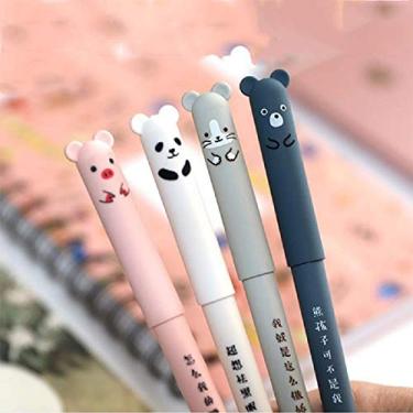 Imagem de 8 peças de canetas esferográficas de canetas esferográficas Kawaii desenho de gato urso panda de animal caneta esferográfica 0,35 mm tinta preta canetas esferográficas canetas para estudantes presentes artigos de papelaria de escritório, caneta apagável de fricção caneta apagável, Blue Ink, 14.5cm