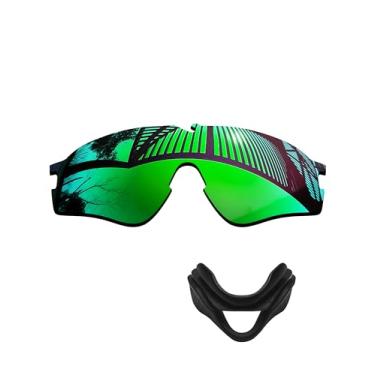 Imagem de MYCOURAG Lente de substituição polarizada com proteção UV e almofada de nariz para óculos de sol Oakley Si Ballistic M Frame Alpha OO9296 – Revestido espelhado esmeralda polarizado