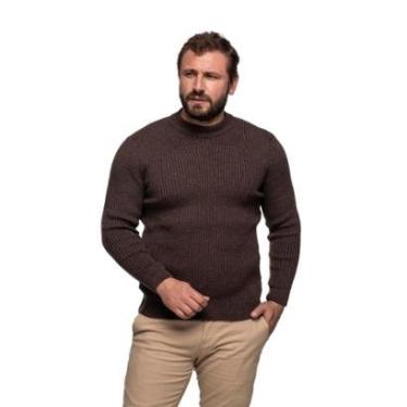 Imagem de Suéter Masculino Tricô Lã Mescla Gola Alta Roma 7186-Masculino
