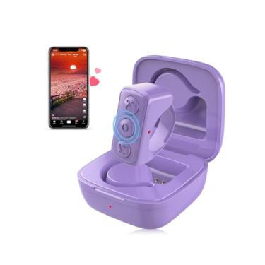 Imagem de Anel de rolagem remoto para TikTok, virador de página Bluetooth para iPad iPhone, controle remoto Scroller para TIK Tok, controle remoto do obturador da câmera para iOS, Android - roxo