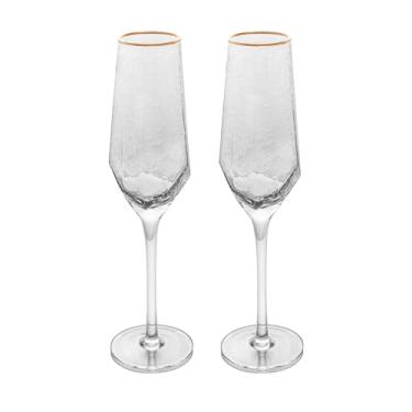 Imagem de WOLFF CONJUNTO 2 TAÇAS DE CRISTAL P/CHAMPANHE C/BORDA DOURADA TAJ 300ml