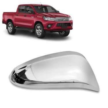 Imagem de Aplique Cromado para Retrovisor Transforme seu Toyota Hilux e Rav4 Com Encaixe Perfeito e Durável - Lado Dereito