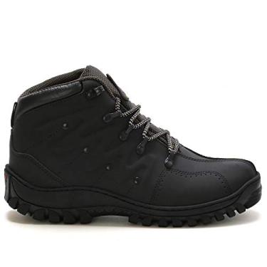 Imagem de Bota de Trilha Masculina Aventura Coturno em Couro, Impermeável, Isolada, Sola de Borracha (Preto, BR, Adulto, Numérico, 42)
