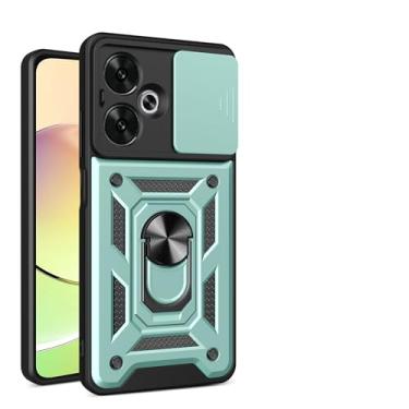 Imagem de Kukoufey Capa compatível com Xiaomi Poco M6 5G, Redmi 13R, 13C com capa de lente de câmera deslizante - verde (23124RN87G 23124RN87I/C)