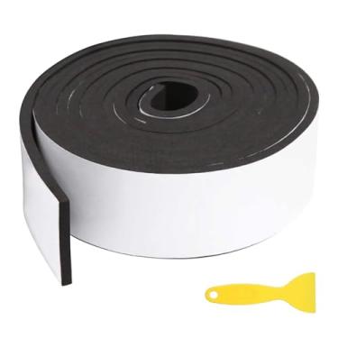 Imagem de Fita adesiva de espuma de vedação de janela 13 pés 2 "de largura x 1/2" espesso White Weather Stripping Condicionador de ar Home Isolamento Seal Strip Fita de espuma de absorção de choque(2 rolos)