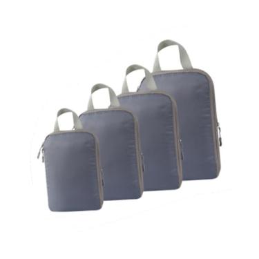 Imagem de Generic 4x Sacos de armazenamento de compressão Sacos de embalagem de viagem Organizadores de embalagem de bagagem reutilizáveis para uso diário Viagem de, Cinza