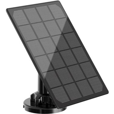 Imagem de Painel solar compatível com câmera de segurança sem fio, painéis solares à prova d'água para câmeras solares externas, cabo de carregamento de 3 m, suporte de montagem ajustável