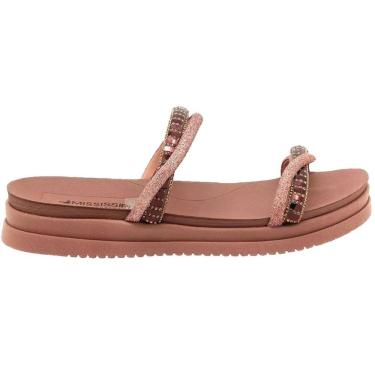 Imagem de Tamanco Feminino FlatForm Casual Dia a Dia com Strass Tiras Trançadas Bico Redondo Mississipi MB301