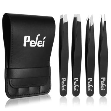 Imagem de Tweezers Set - Professional Stainless Steel Tweezers, Best Precision Tweezers for Eyebrows - Great Precision for Facial Hair, Ingrown Hair, Splinter, Blackhead and Tick Remover (Black)