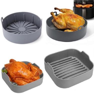 Imagem de 2 Formas Cozimento Silicone Fritadeira Air Fryer Com Alça - Cl