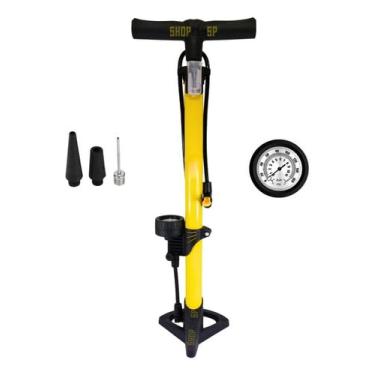 Imagem de Bomba De Ar Para Encher Pneus Bicicleta Bike Carro Moto Bola Com Alavanca e Manômetro