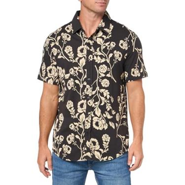 Imagem de GUESS Camiseta masculina de malha floral Parker, Cinza artilharia multi, G