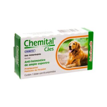 Imagem de Medicamento Chemital para Cães adultos 4 Comprimidos - Chemitec