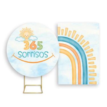 Imagem de Painel De Festa Redondo 1,50x1,50 + Painel Vertical 1,50x2,20 - 365 So