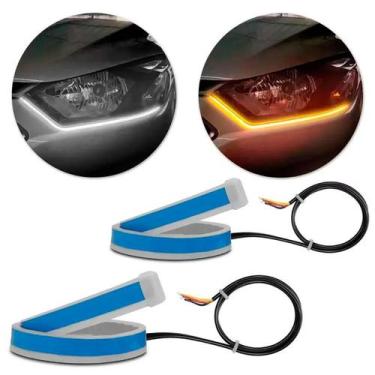 Imagem de Fita Dual Led Drl Luz Farol Branca Pisca Amarela 60Cm - Suns