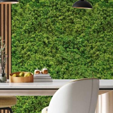 Imagem de Papel de Parede 15M  Musgo de Rena Verde 3d Vinilico Jardim Tropical P