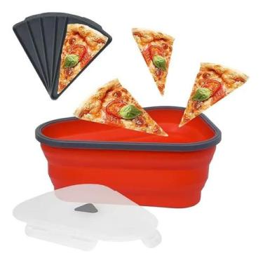 Imagem de Pote Separador Forma De Fatia Pizza Silicone Retratil - Online