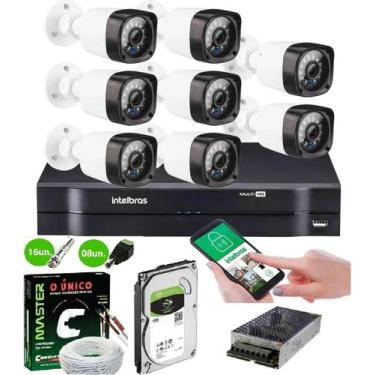 Imagem de Kit Cftv 8 Câmeras Segurança Full Hd 1080p Dvr Intelbras C/ Hd 1tb