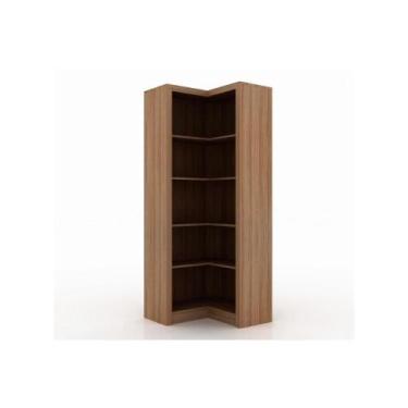 Imagem de Estante Livreiro de Escritório ME4132 Canto c/ 4 Prateleiras Amêndoa -
