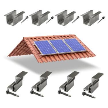 Imagem de Kit Fixador Grampo Final Regulável E Intermediário Tipo U 03 - Perfil 