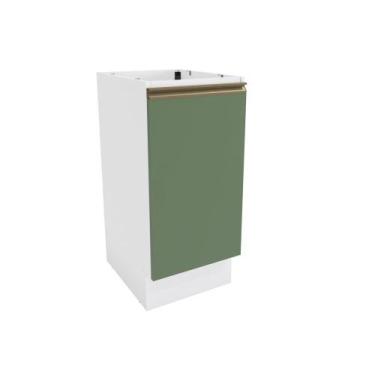 Imagem de Balcão Celeste Kappesberg 100% MDF 1 Porta Branco/Verde 40cm