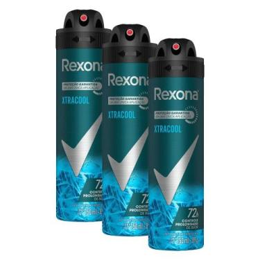 Imagem de Kit com 3 Desodorantes Antitranspirantes Aerosol Masculino Rexona Xtra