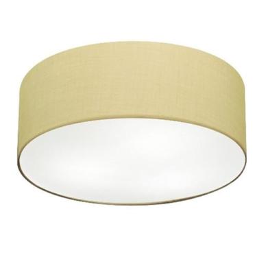 Imagem de Plafon Cilíndrico Md-3019 Cúpula em Tecido 80x15cm Algodão Crú - Bivol
