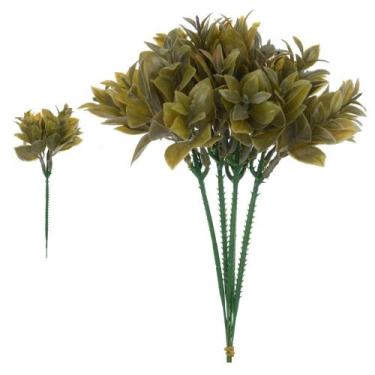 Imagem de FOLHAGEM PICK FOLHA TOQUE REAL X5 VERDE OUTONO 22cm - Flor Arte