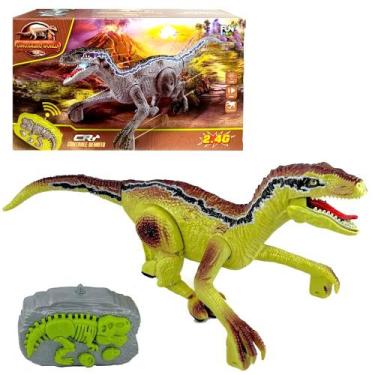 Imagem de Brinquedo Infantil Dinossauro de Controle Anda Rugido e Luz - Barcelon
