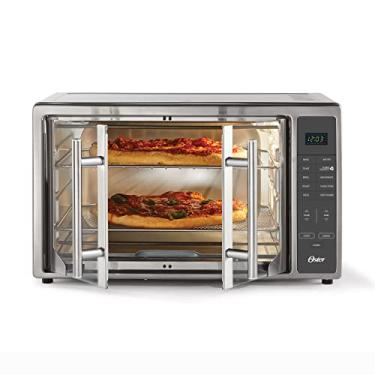 Imagem de Oster Air Fryer Forno 10 em 1 torradeira de bancada grande o suficiente para 2 pizzas, aço inoxidável, portas francesas, tamanho GG