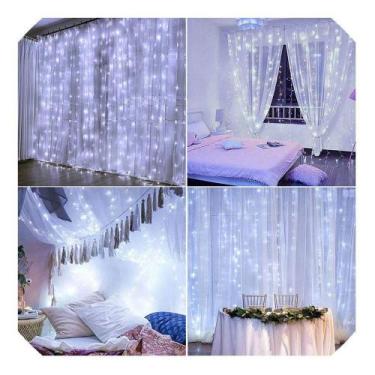 Imagem de Cortina 500 Leds Fixa 4M Branco Frio C/ Fio Branco 127V - Brilliant