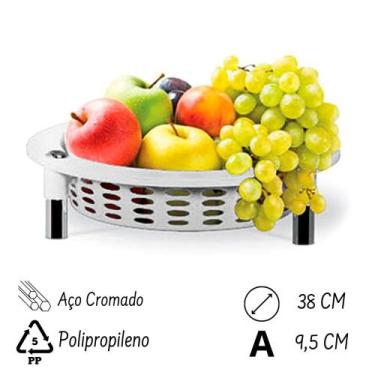 Imagem de Fruteira Organizador Redonda Centro De Mesa Branca N381 Niquelart