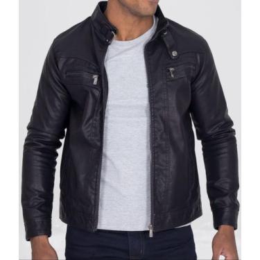 Imagem de Jaqueta de Couro Masculina Elegante Pronta Entrega - Vmong