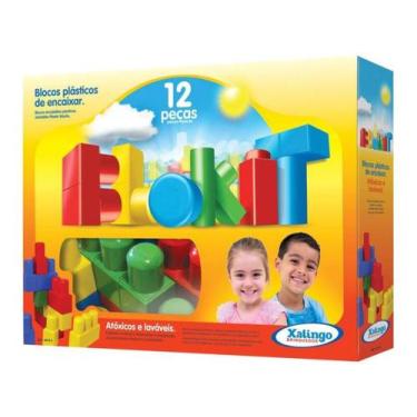 Imagem de Blokit 12 pecas blocos plasticos de encaixe - XALINGO