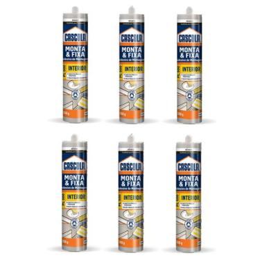 Imagem de KIT 6 COLA CASCOLA MONTA&FIXA PL500 360g BRANCO INTERIOR HENKEL