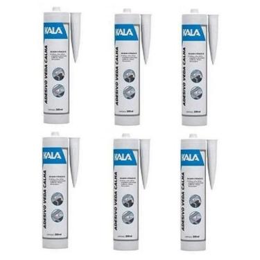 Imagem de Kit 8 cola adesivo veda calha cinza 280g 310ml extra forte kala