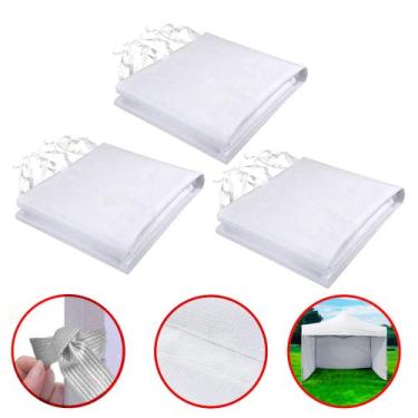 Imagem de 3 Laterais De Fechamento Branca 3x1,80 Metros Para Tenda 3x3 - BRN COM